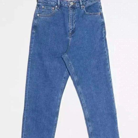 ASOS DESIGN high rise farleigh 'slim' mom jeans in darkwash - Picture 4 of 5